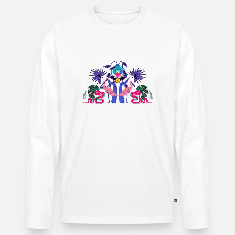 Paradiesvogel Reaktor - Männer Premium Bio Langarmshirt - Weiß