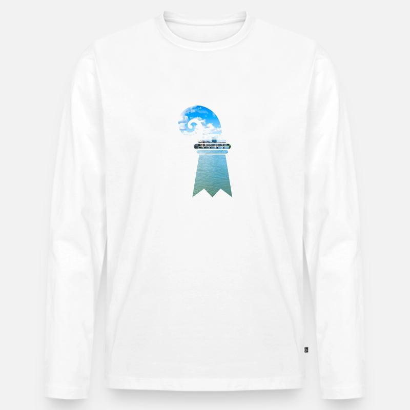 Baslerstab - Männer Premium Bio Langarmshirt - Weiß