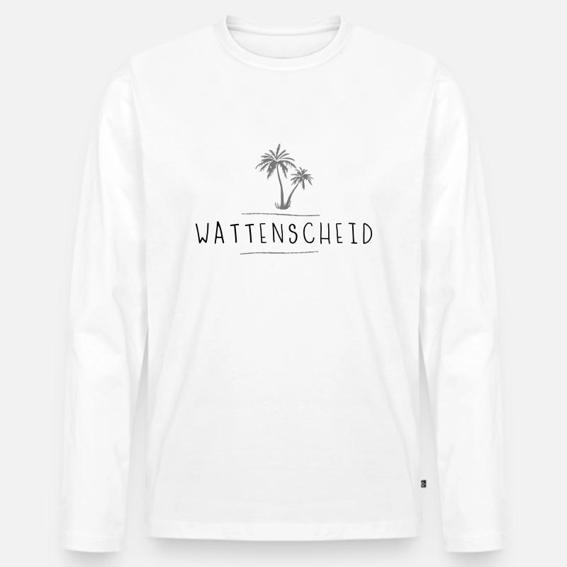 wattenscheid - Männer Premium Bio Langarmshirt - Weiß