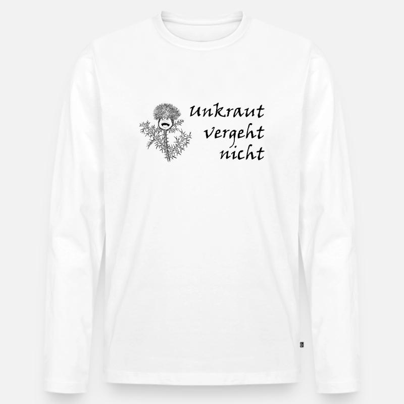 Unkraut vergeht nicht, light - Männer Premium Bio Langarmshirt - Weiß
