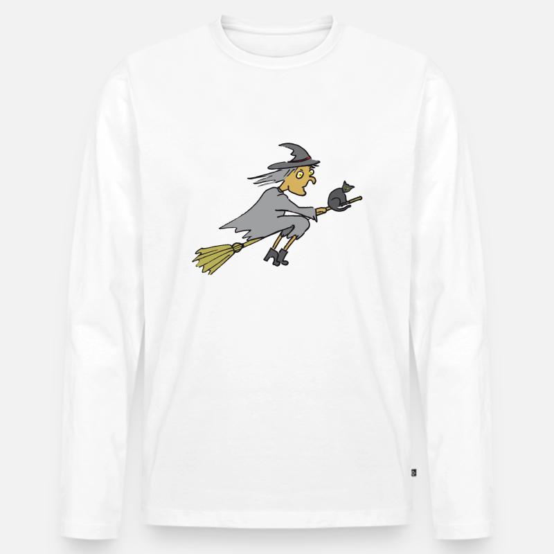 Hexe, Halloween, witch - Männer Premium Bio Langarmshirt - Weiß