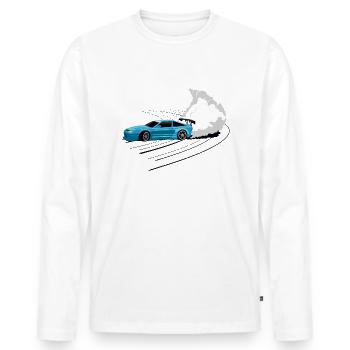 Car drifting - Men's Premium Organic Long Sleeve Shirt - white - Front - Nico (187cm)