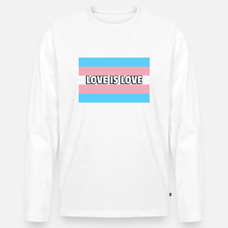 Trans Pride Liebe ist Liebe - Männer Premium Bio Langarmshirt - Weiß