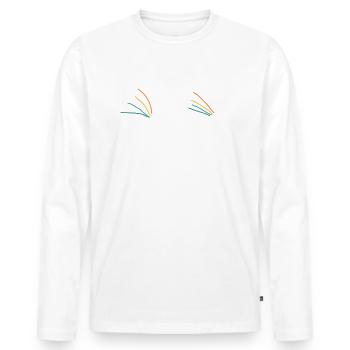 Unicorn Einhorn Geschenkidee Strichmann Humor - Männer Premium Bio Langarmshirt - Weiß - Vorne - Nico (187cm)