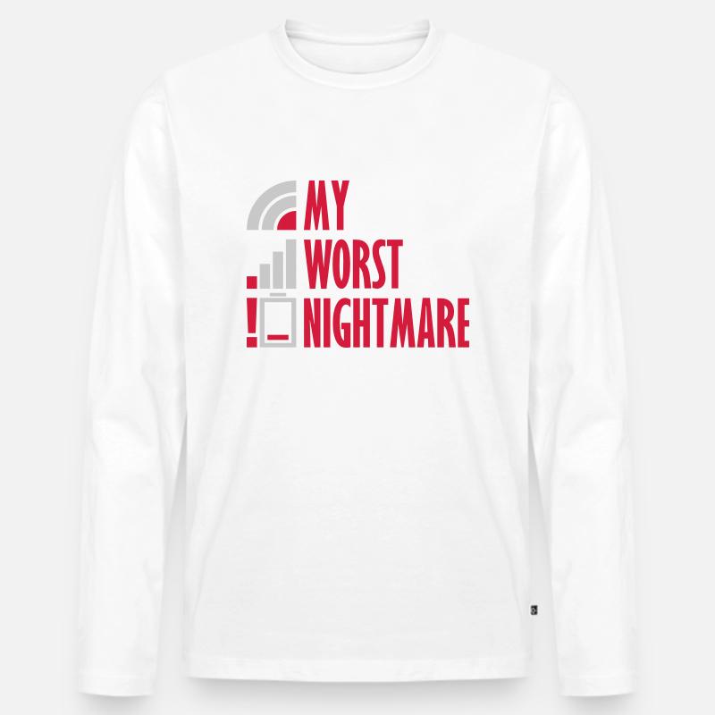 My worst nightmare Logos - Männer Premium Bio Langarmshirt - Weiß