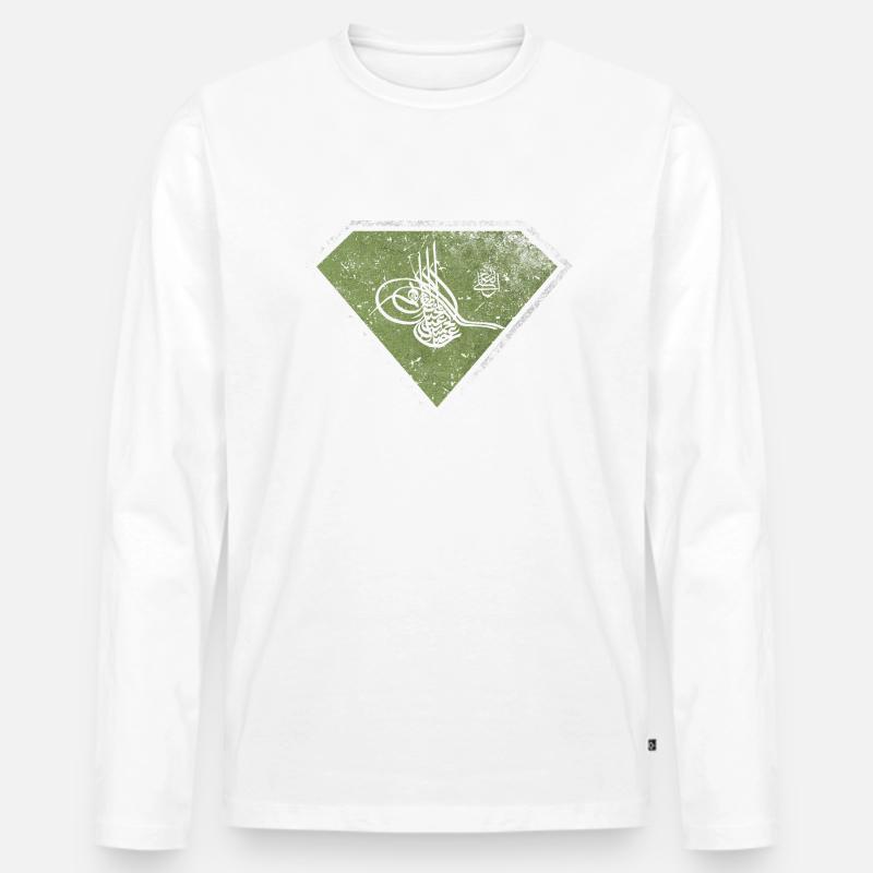 Tuğra - Männer Premium Bio Langarmshirt - Weiß