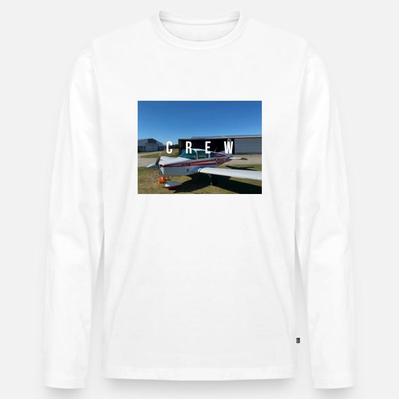 GRUMMAN CREW - Männer Premium Bio Langarmshirt - Weiß