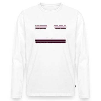 bday peace symbol hippy funny anti war fun - Männer Premium Bio Langarmshirt - Weiß - Vorne - Nico (187cm)