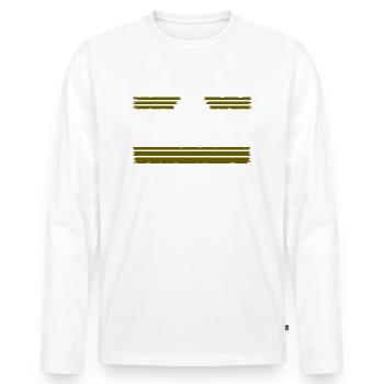 anti guerre dictons drôle hippie signe de paix anniversaire - T-shirt manches longues Premium bio Homme - blanc - Devant - Nico (187cm)