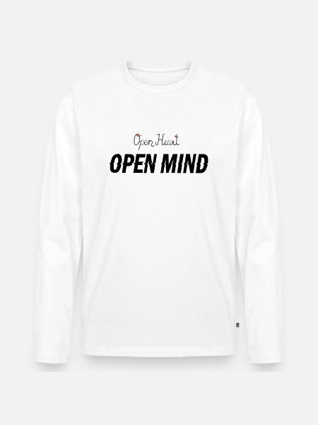 Open heart -Open mind - Men's Premium Organic Long Sleeve Shirt - white