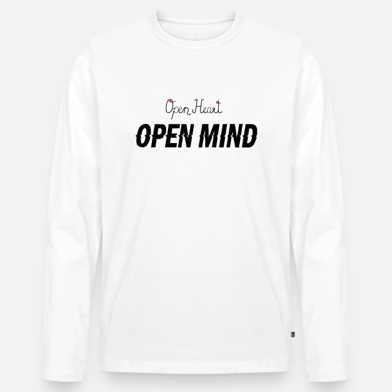 Open heart -Open mind - Männer Premium Bio Langarmshirt - Weiß