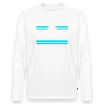 statement peace geek gift 60s humor funny - Männer Premium Bio Langarmshirt - Weiß - Vorne - Nico (187cm)