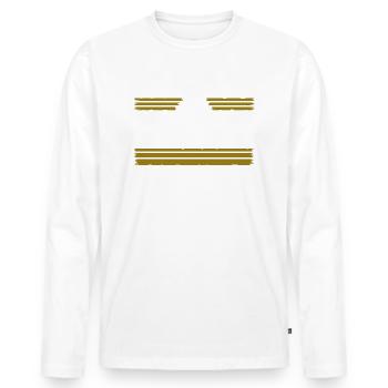 Idée cadeau paix signe drôle dictons vert - T-shirt manches longues Premium bio Homme - blanc - Devant - Nico (187cm)