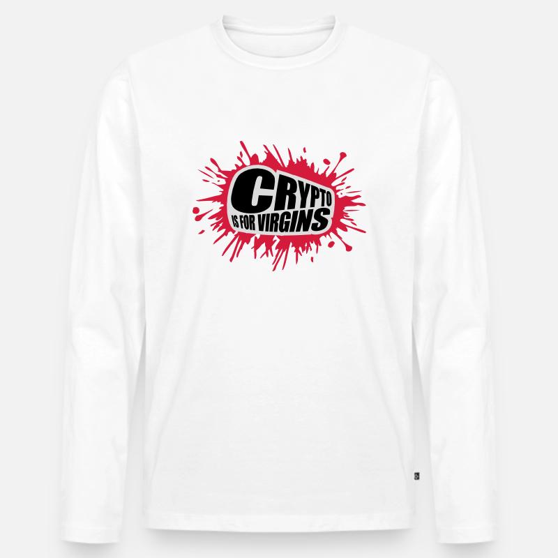 crypto is for virgins - Men's Premium Organic Long Sleeve Shirt - white