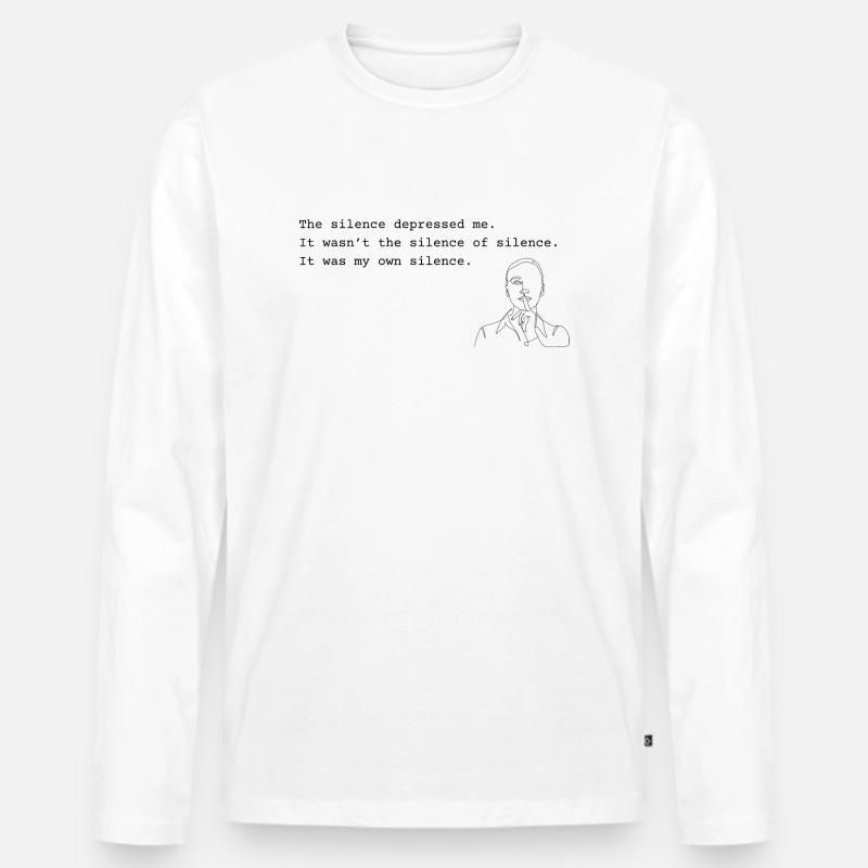Sylvia Plath - Stille - Männer Premium Bio Langarmshirt - Weiß