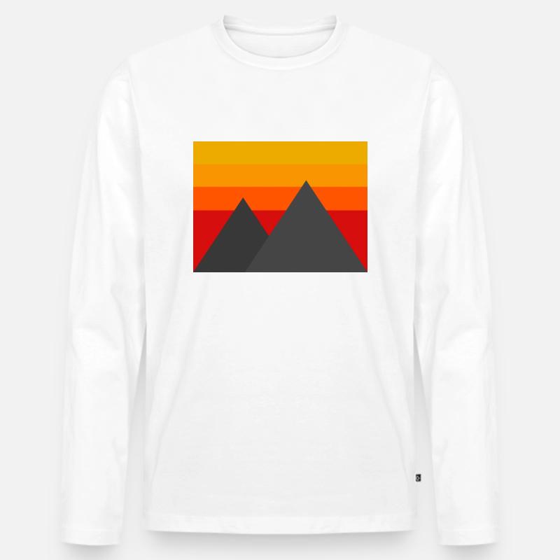 Minimalistische Berge - Männer Premium Bio Langarmshirt - Weiß