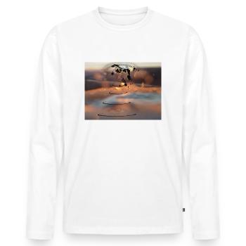 Tear Drop Future World Digital Art Design de mode - T-shirt manches longues Premium bio Homme - blanc - Devant - Nico (187cm)
