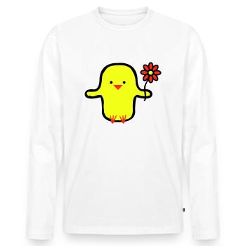 cute bird - Männer Premium Bio Langarmshirt - Weiß - Vorne - Nico (187cm)