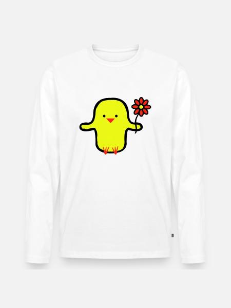 Cute Bird - Men's Premium Organic Long Sleeve Shirt - white