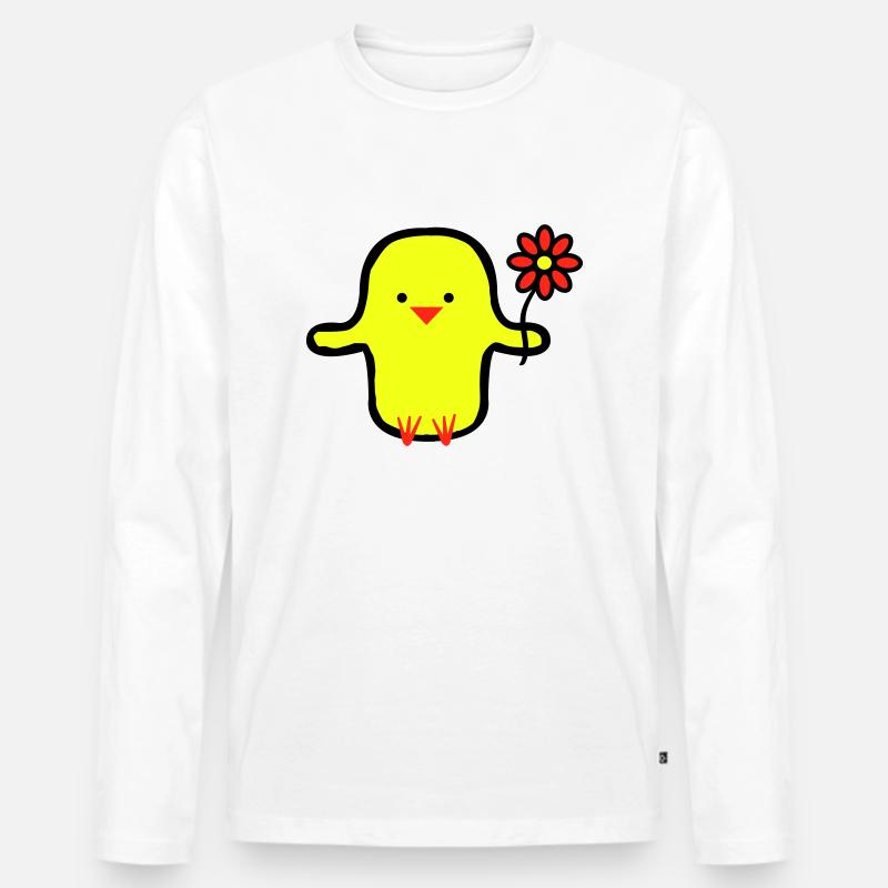 cute bird - Männer Premium Bio Langarmshirt - Weiß