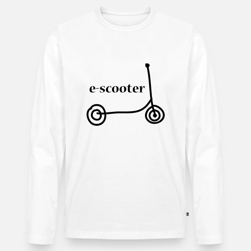 E-Scooter Roller - Männer Premium Bio Langarmshirt - Weiß