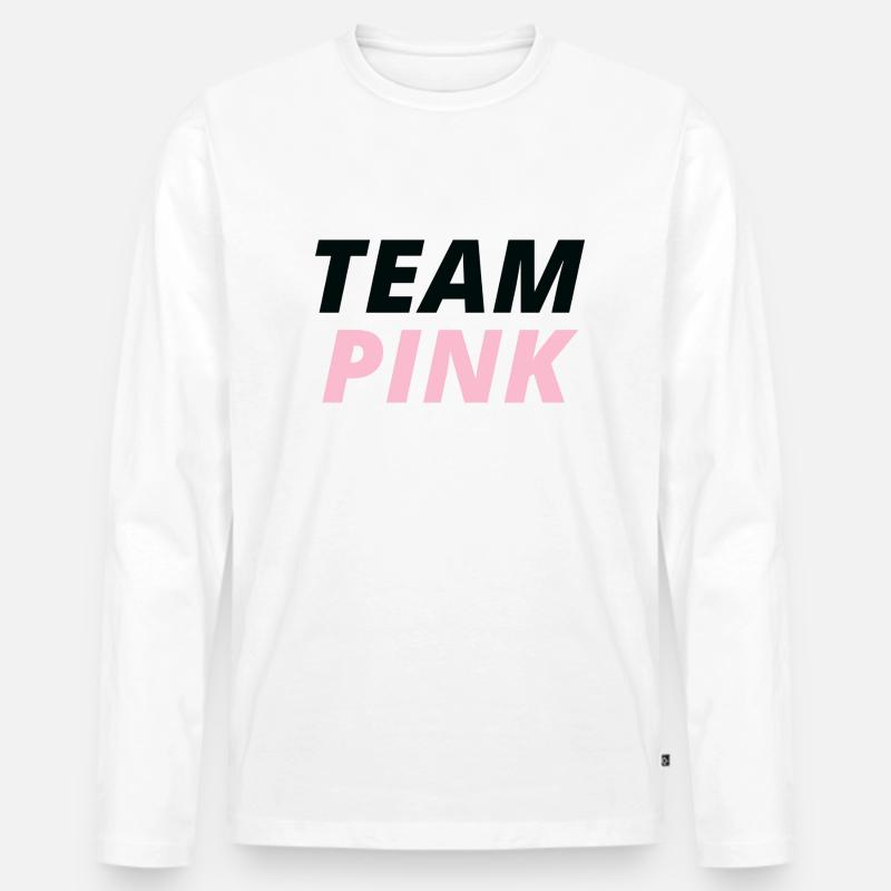 Team Pink - Männer Premium Bio Langarmshirt - Weiß