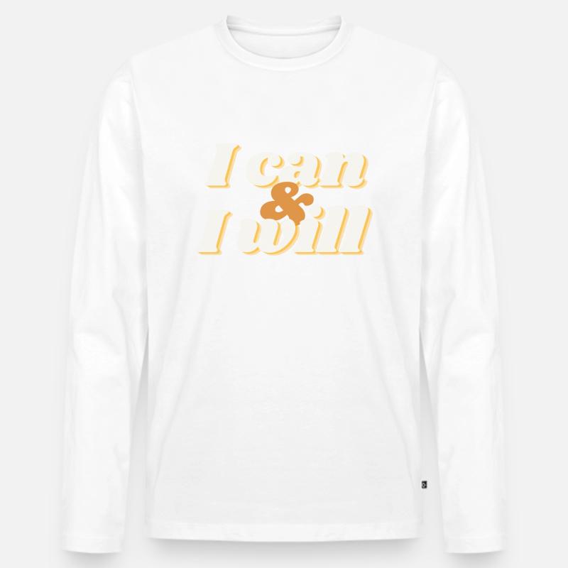 I can - Männer Premium Bio Langarmshirt - Weiß