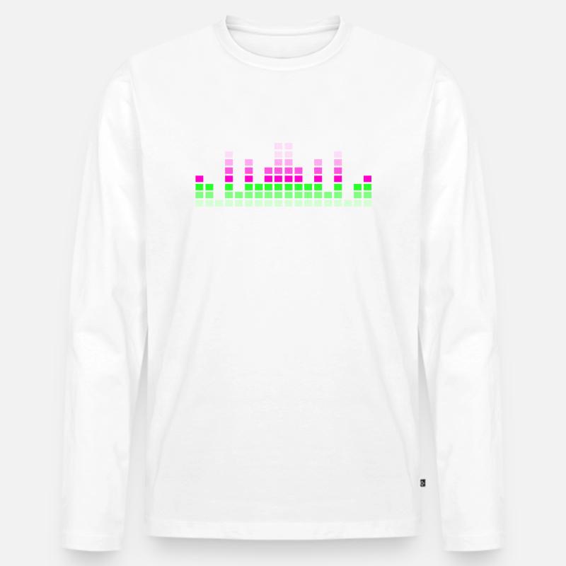 Techno - Männer Premium Bio Langarmshirt - Weiß
