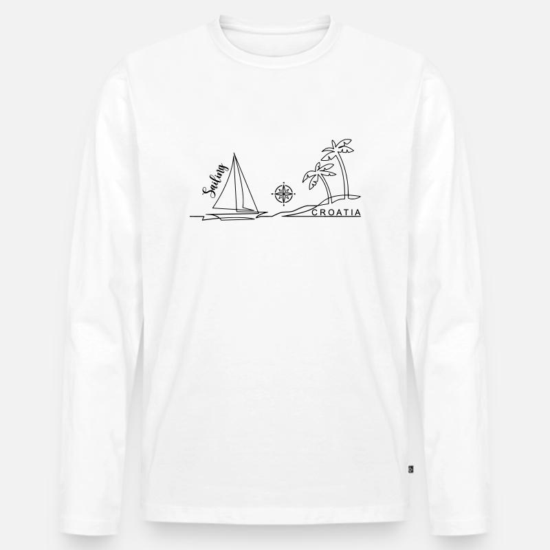 Sailing Crew Croatia - Männer Premium Bio Langarmshirt - Weiß
