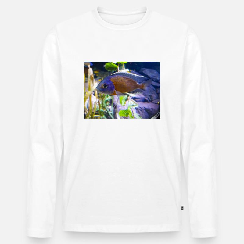 Copadichromis borleyi Buntbarsch - Männer Premium Bio Langarmshirt - Weiß