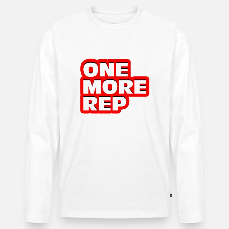 One More Rap red - Männer Premium Bio Langarmshirt - Weiß