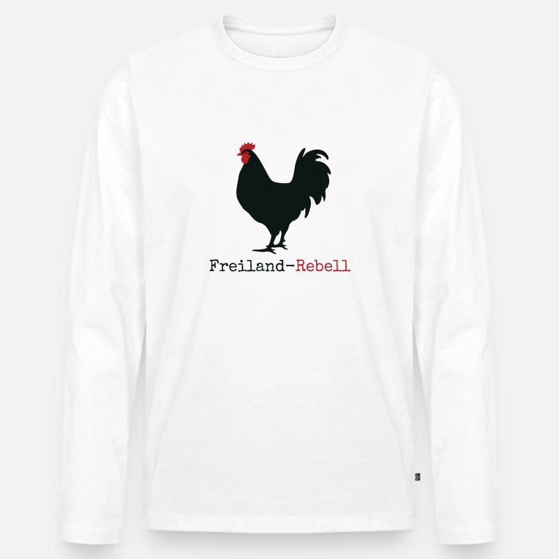 Freiland Rebell - Männer Premium Bio Langarmshirt - Weiß