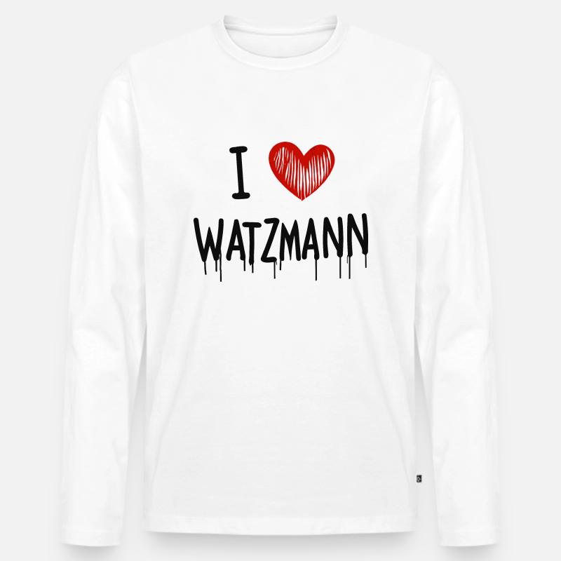 Watzmann - Berge Leidenschaft Liebe - Männer Premium Bio Langarmshirt - Weiß