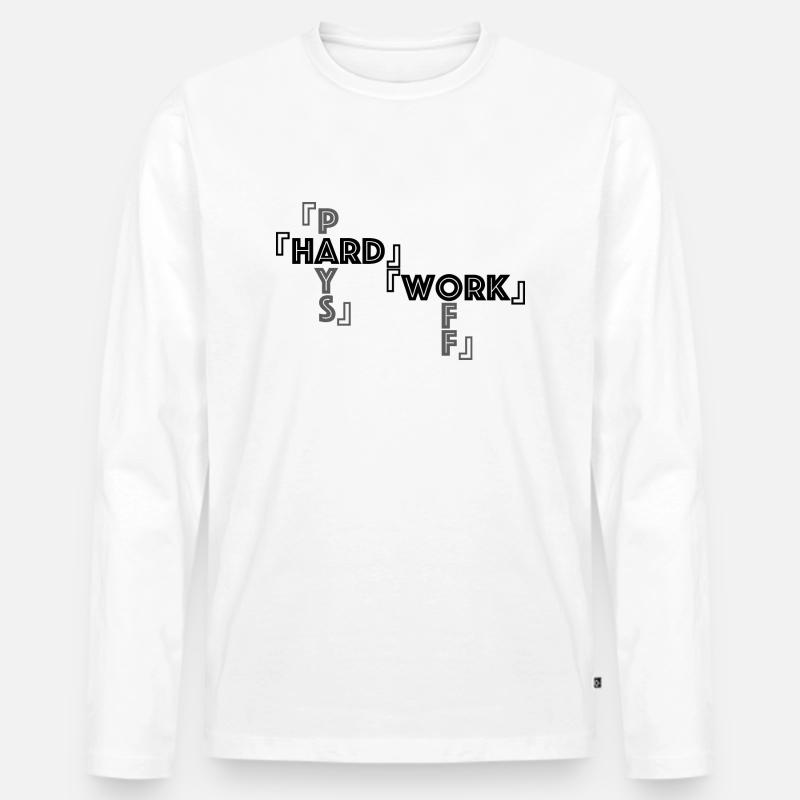 Harte Arbeit - Männer Premium Bio Langarmshirt - Weiß