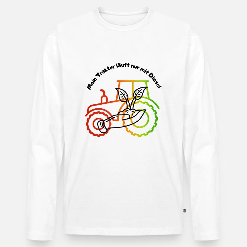 Traktor - Männer Premium Bio Langarmshirt - Weiß