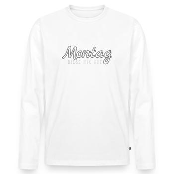 Montag, diese nix gut - Männer Premium Bio Langarmshirt - Weiß - Vorne - Nico (187cm)