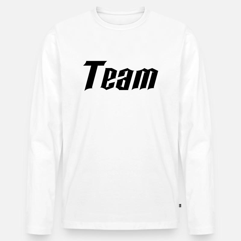 team - Männer Premium Bio Langarmshirt - Weiß