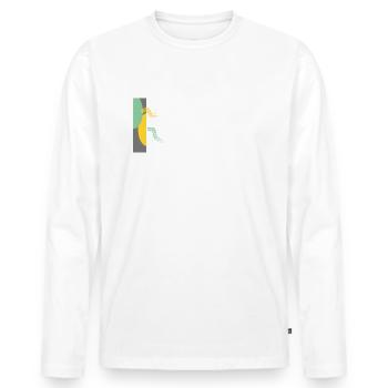 Abstraktes Design: Match - Männer Premium Bio Langarmshirt - Weiß - Vorne - Nico (187cm)