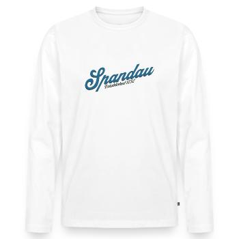 Spandau Berlin Bezirk Deutschland - Männer Premium Bio Langarmshirt - Weiß - Vorne - Nico (187cm)