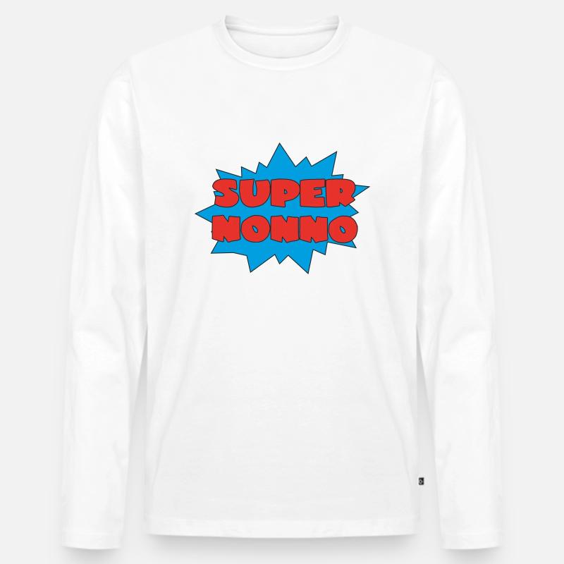 SUPER NONNO - Männer Premium Bio Langarmshirt - Weiß