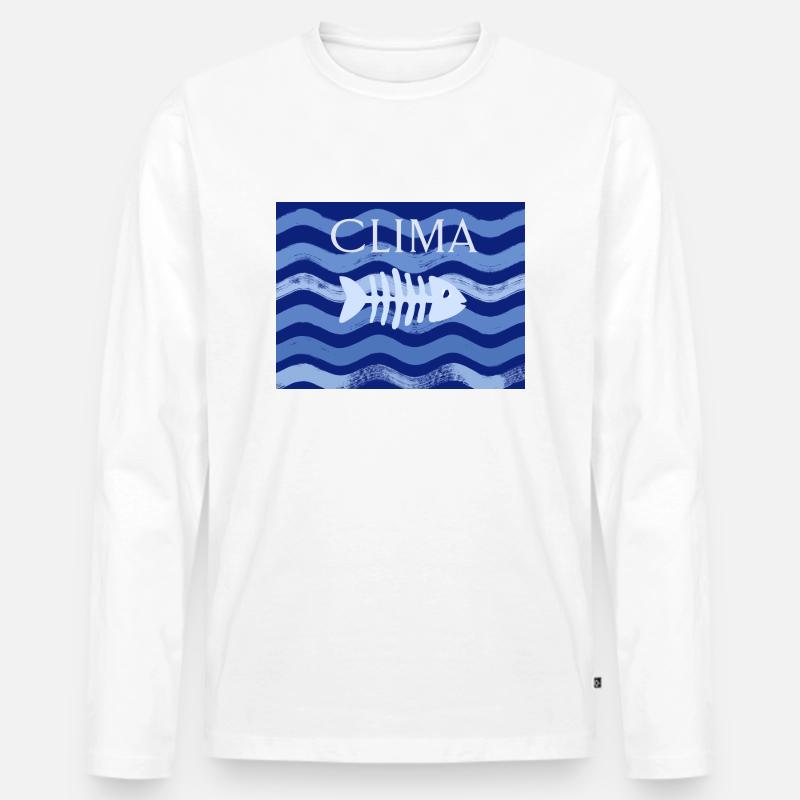 Clima - Männer Premium Bio Langarmshirt - Weiß
