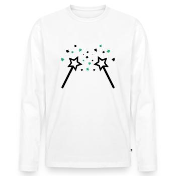 zauberstab 002 - Männer Premium Bio Langarmshirt - Weiß - Vorne - Nico (187cm)