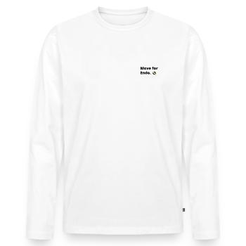 Move For Endo [schwarz] - Männer Premium Bio Langarmshirt - Weiß - Vorne - Nico (187cm)