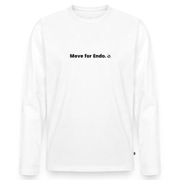 Move For Endo [schwarz] - Männer Premium Bio Langarmshirt - Weiß - Vorne - Nico (187cm)