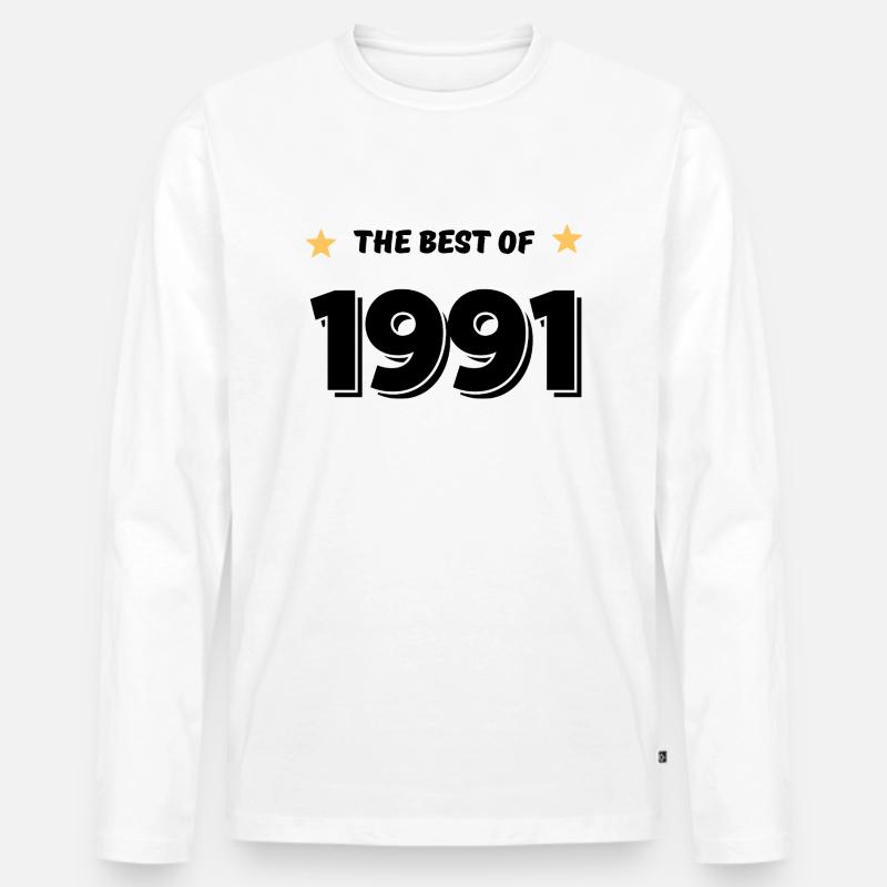 Das Beste von 1991 - Männer Premium Bio Langarmshirt - Weiß