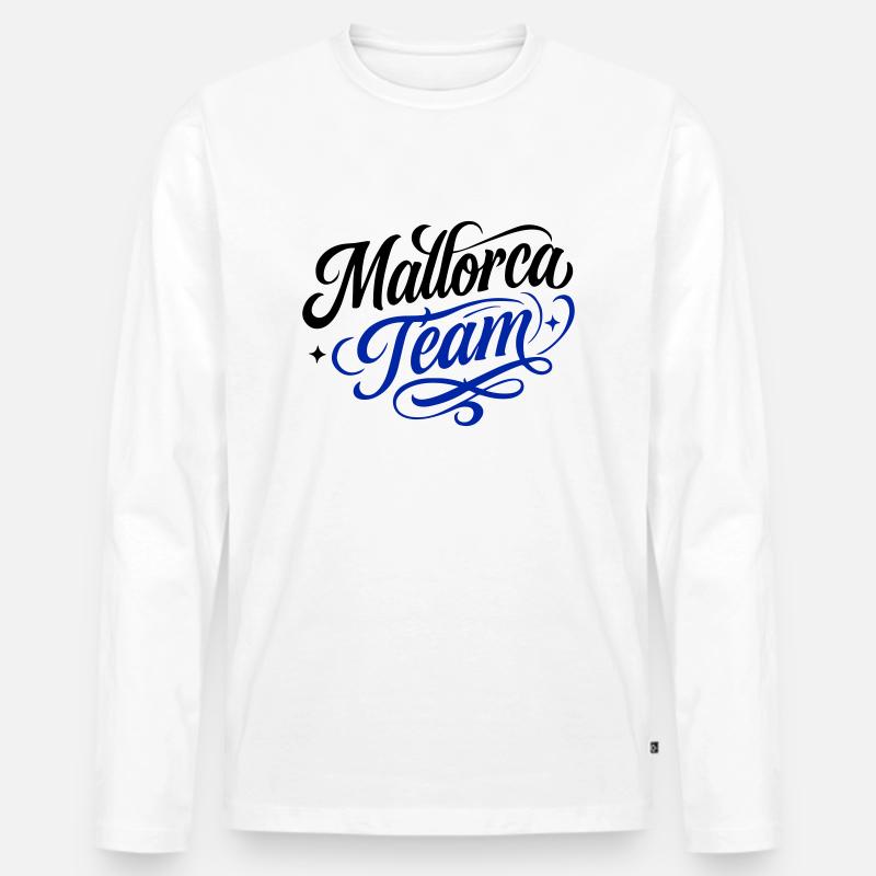 Mallorca Team - Männer Premium Bio Langarmshirt - Weiß