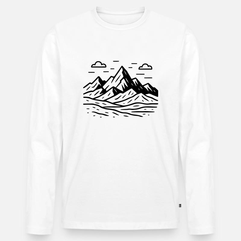Berg Landschaft - Männer Premium Bio Langarmshirt - Weiß