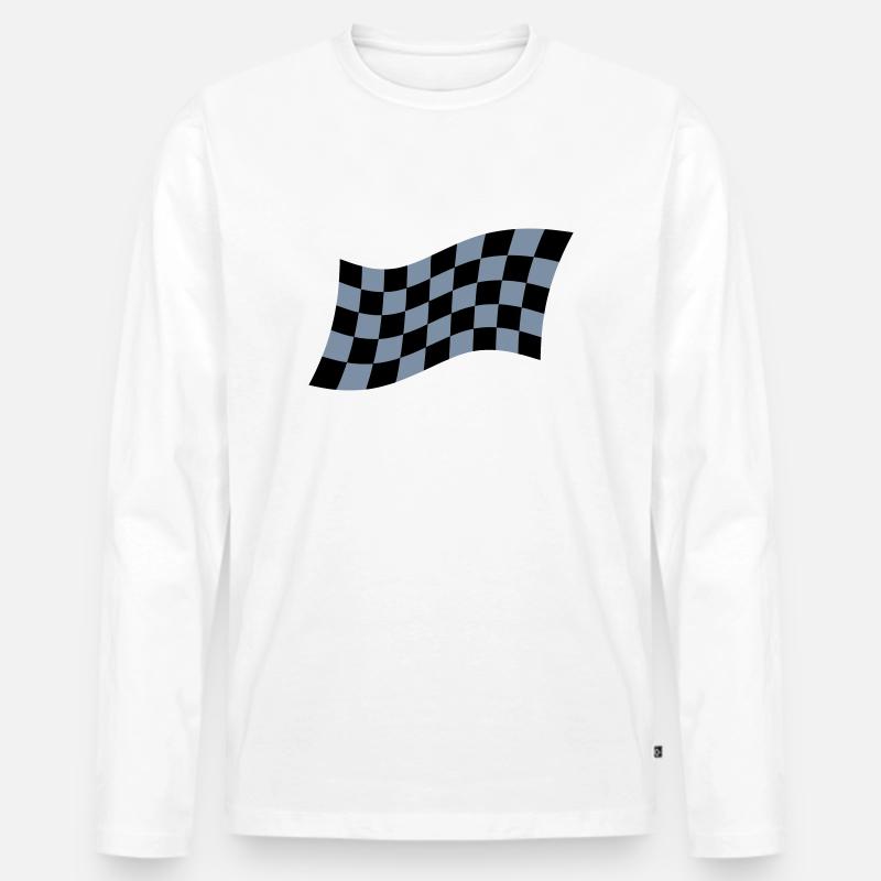 Racing Flag - Männer Premium Bio Langarmshirt - Weiß