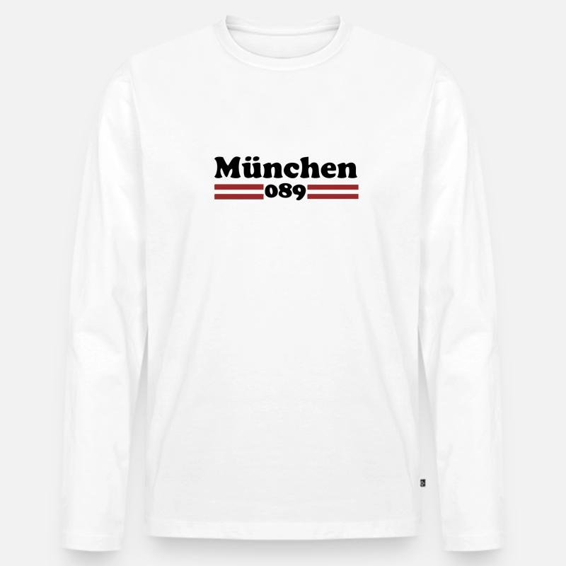 München 089 - Männer Premium Bio Langarmshirt - Weiß