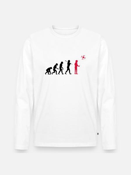 The drone evolution - Männer Premium Bio Langarmshirt - Weiß